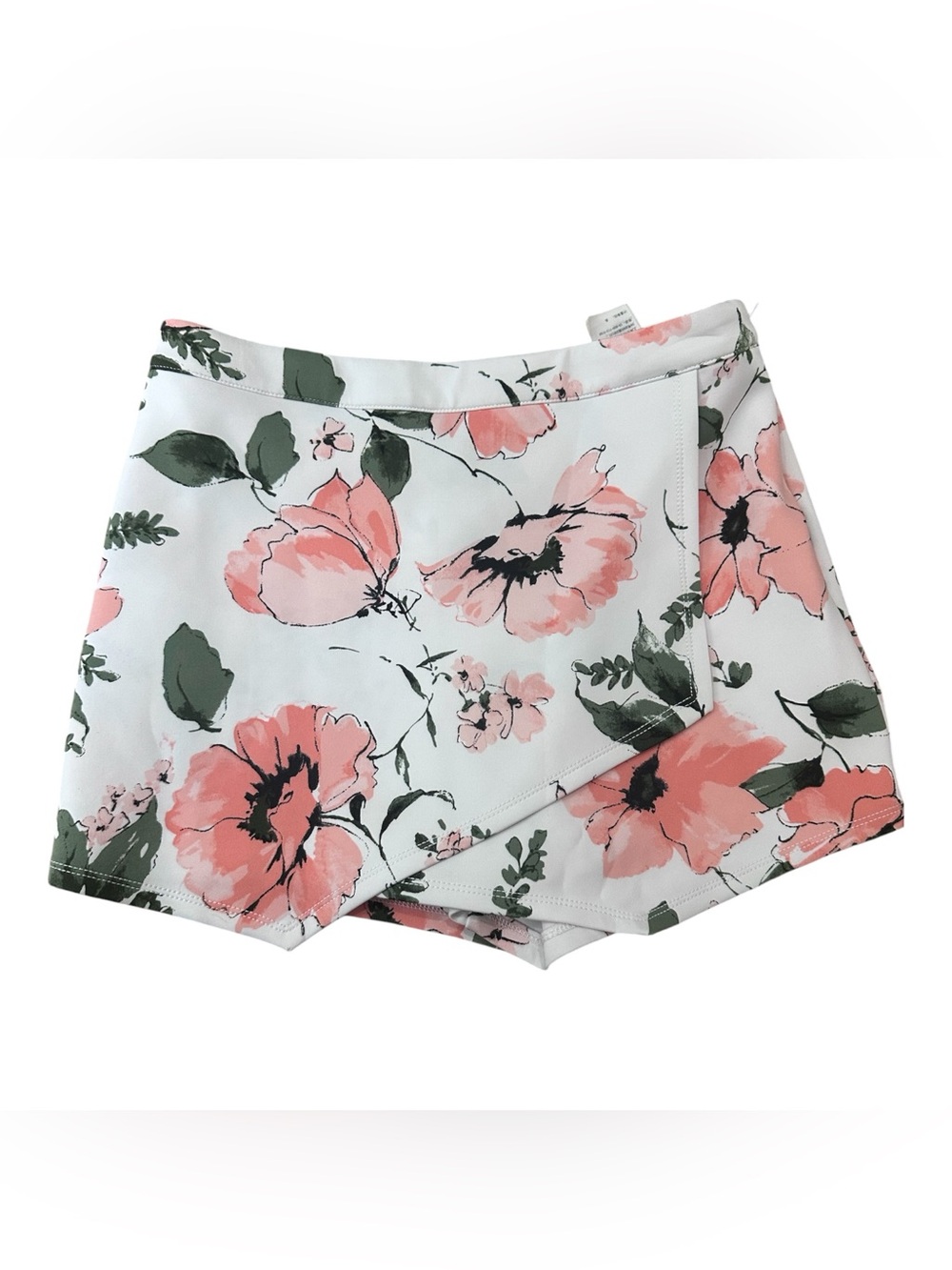 NWT Abercrombie and Fitch- Pink Floral Wrap-Front Women’s Shorts Skort - Sz M